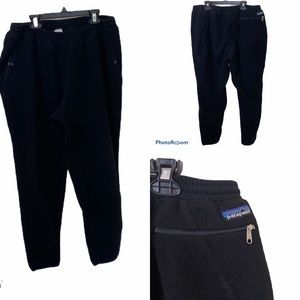 Patagonia VTG Deep Pile Black Fleece Sweat Pants